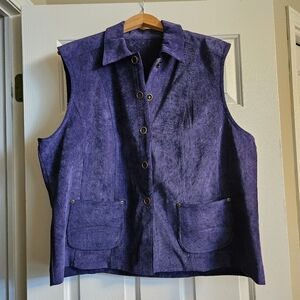 SOUTHERN LADY BRUSHED COURDEROY Vest / Jacket. Purple. sz 18